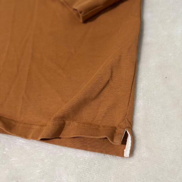 H&M Mens Regular Fit Rugby Shirt XXL Brown & White Long Sleeve Collared Top - Picture 12 of 13